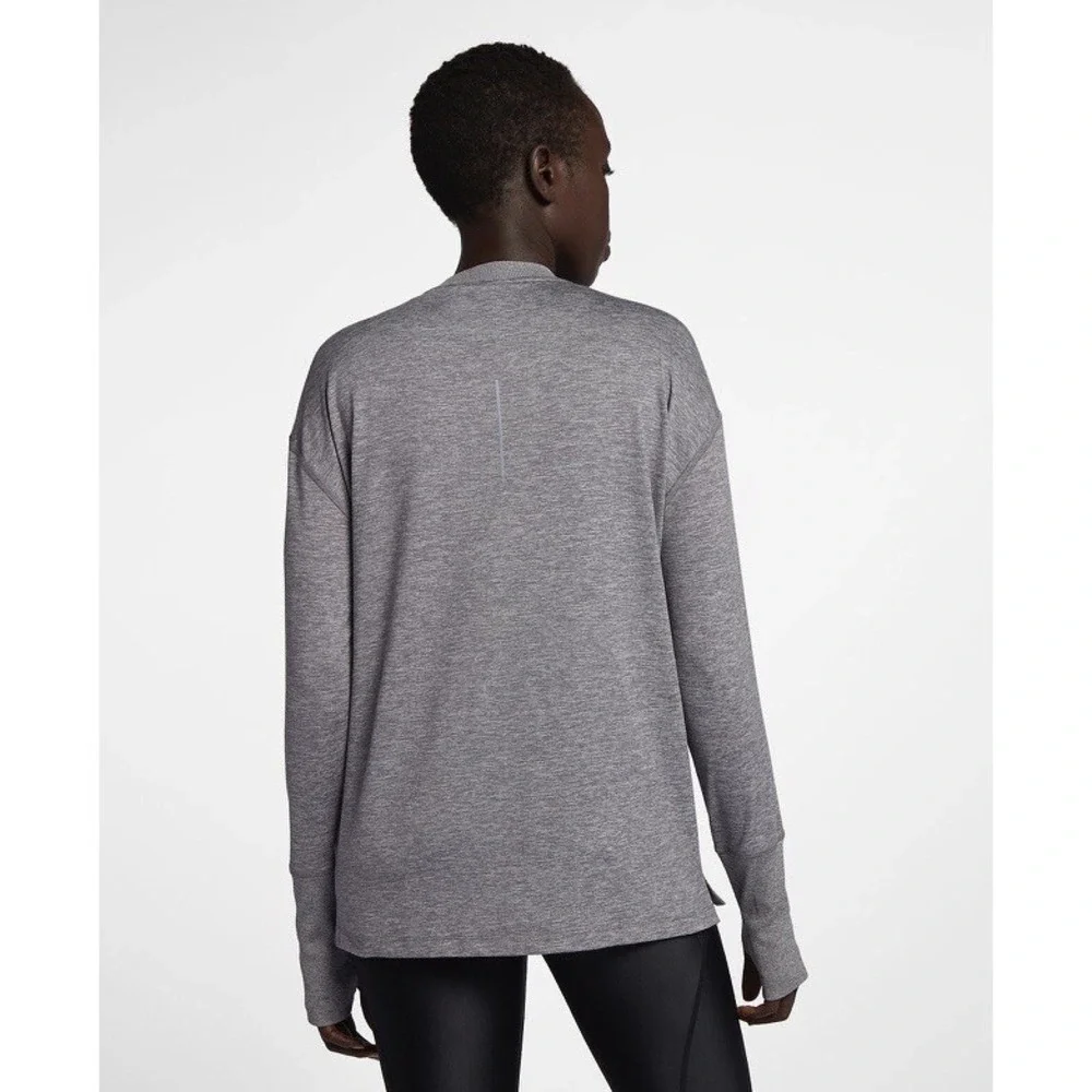 Nike Element Women's XL Gray Long Sleeve Running Shirt Dri Fit Athletic Top NWT